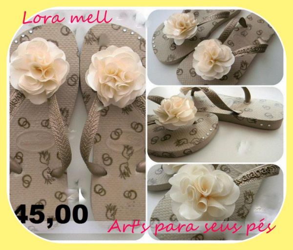 havaianas costomizadas com estampa floral