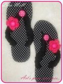 havaianas de poar preto com rosa..